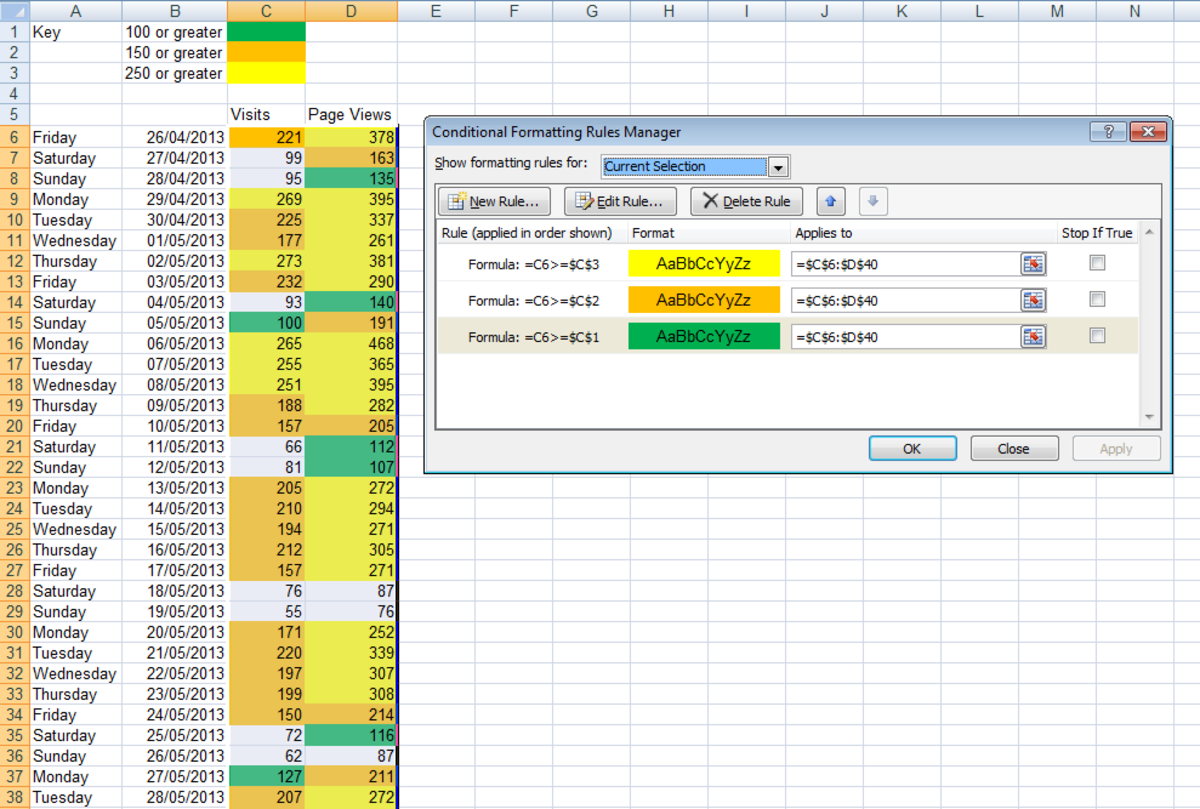 Conditional Formatting In Excel 2007 And 2010 Spreadsheets Using ...