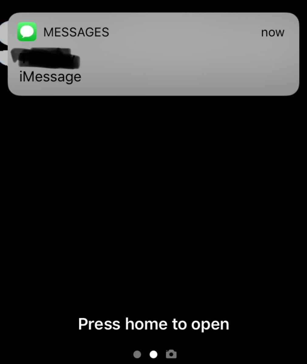 Then your message notification will show up as a generic text notification on your home screen.