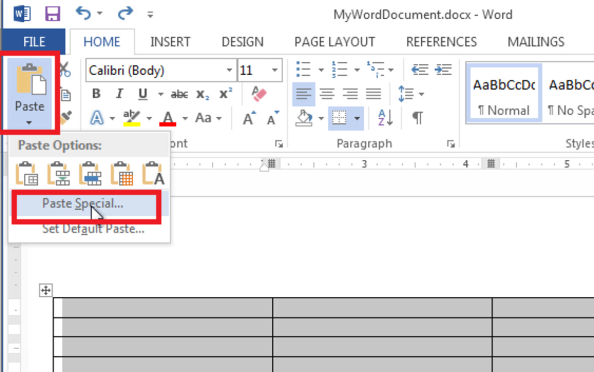 microsoft word table to excel spreadsheet