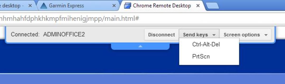 chrome remote desktop on mac send ctrl alt delete