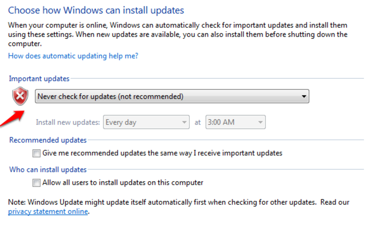 windows will not let me check for all updates