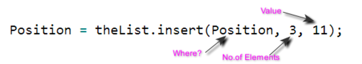 Std::list::Insert() to insert multiple values