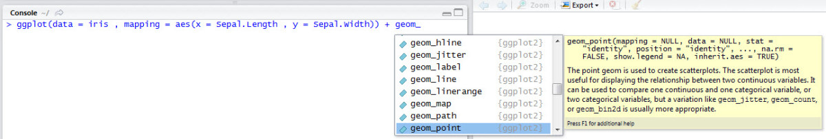 Geom options in ggplot
