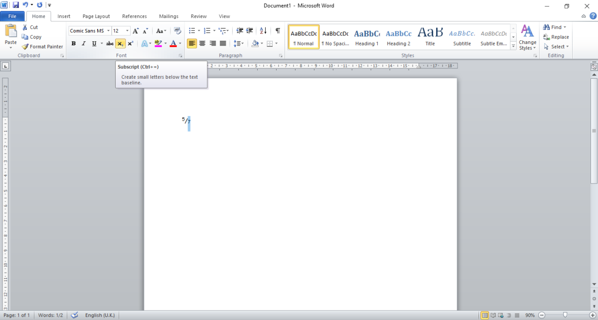 how to insert fractions in microsoft word