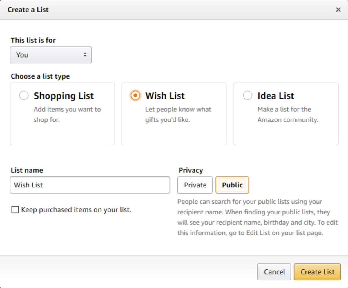 How to share your amazon wish list