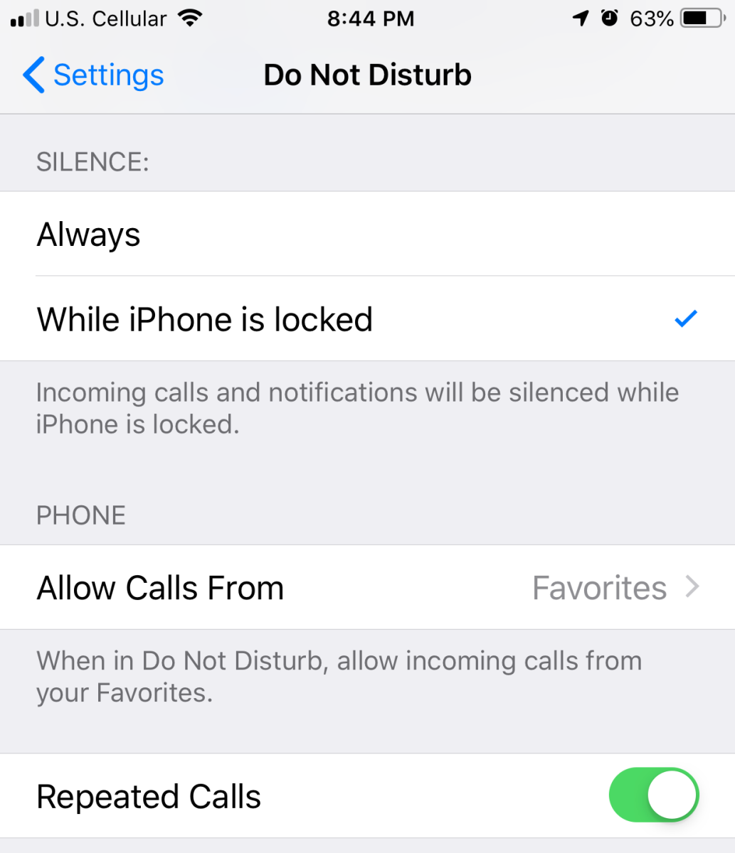 override do not disturb iphone