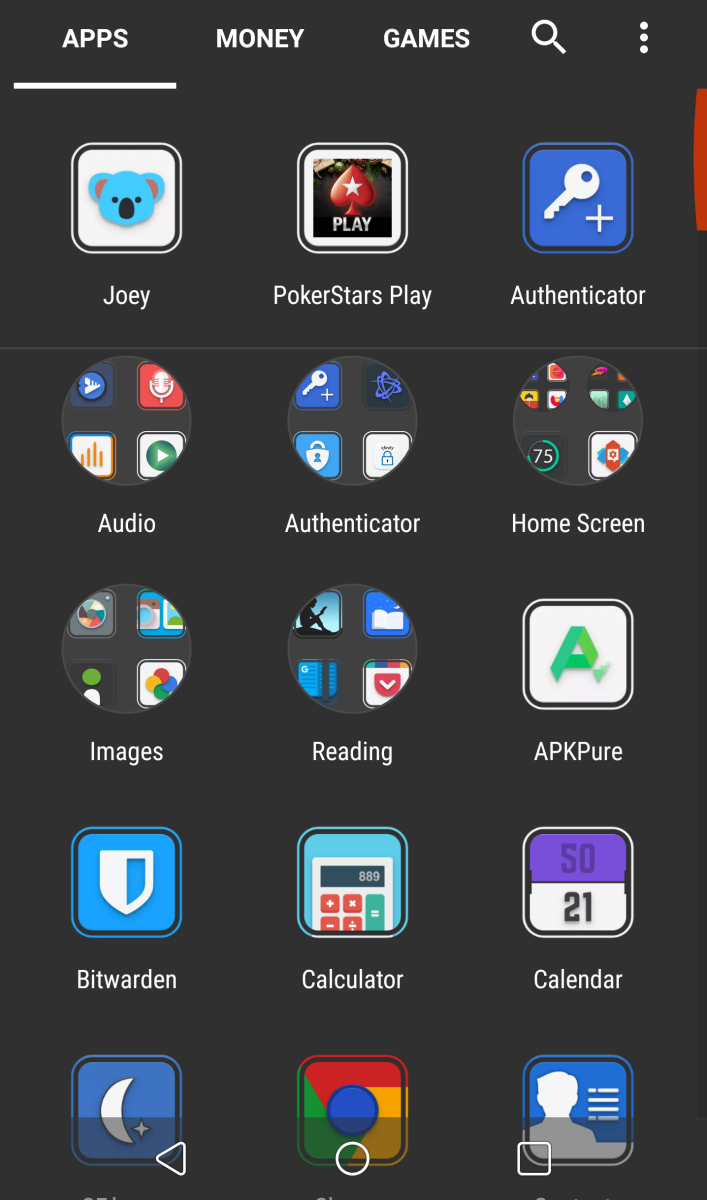 This is my app drawer and the tabs in it.