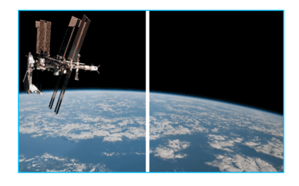 星战飞船的3d动画PNG格式。背景图片由美国宇航局拍摄。