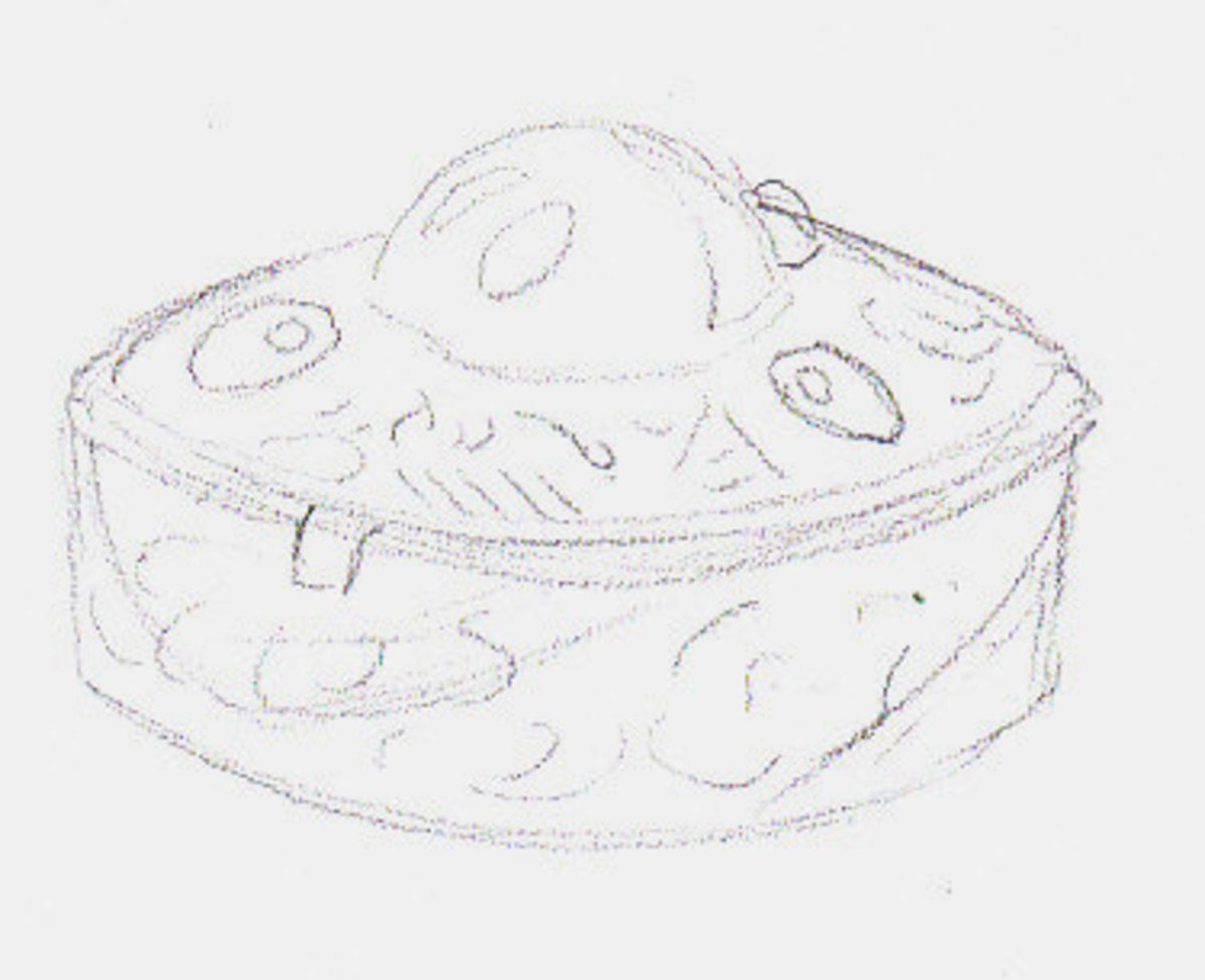 Pencil sketch for crosshatched and hatched drawing of my pillbox. Robert A. Sloan. 