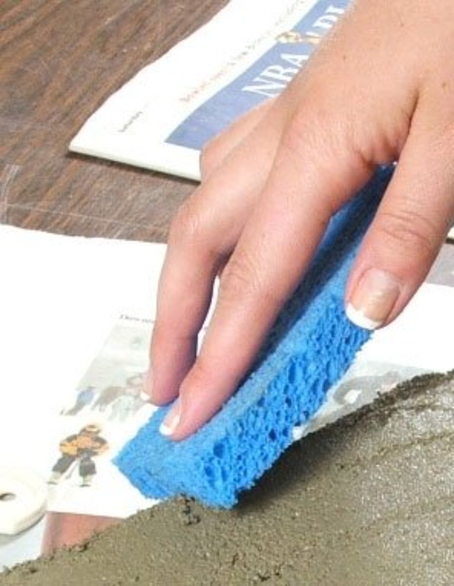 Step 8.  Once the mortar has set, carefully remove the duct tape.  With a wet sponge wipe the edges to smooth out any rough areas.