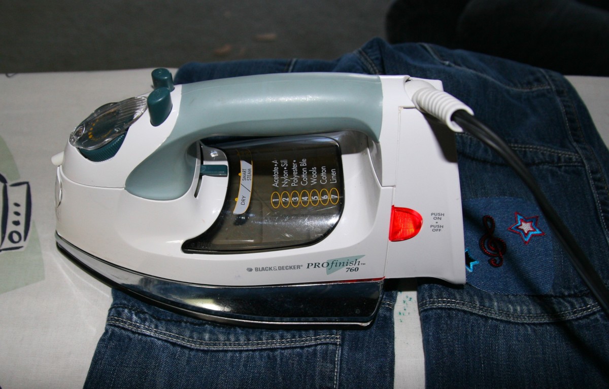 Ironing the jean patch