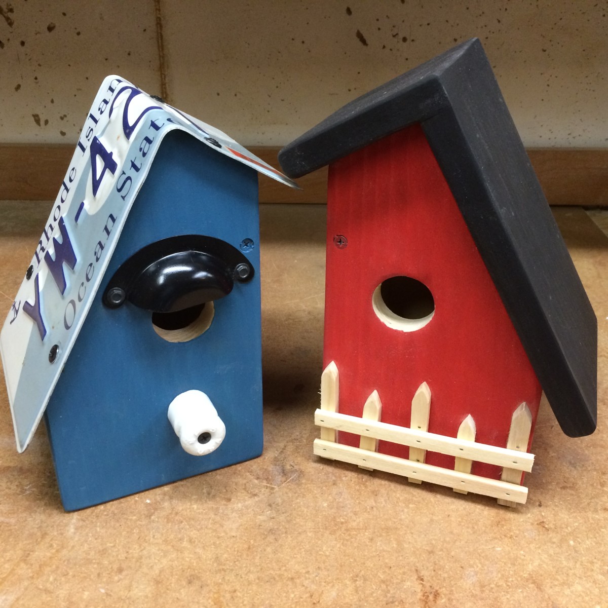 A little creativity transforms basic nest boxes into unique and functional folk art. 