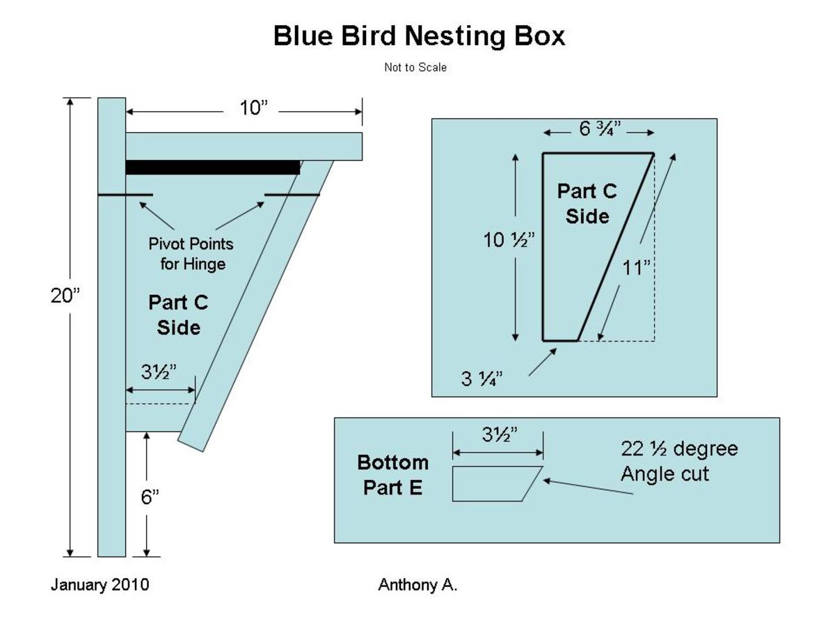 Bluebird Birdhouse Plans How To Build A Peterson Slant Front Style Bluebird House FeltMagnet