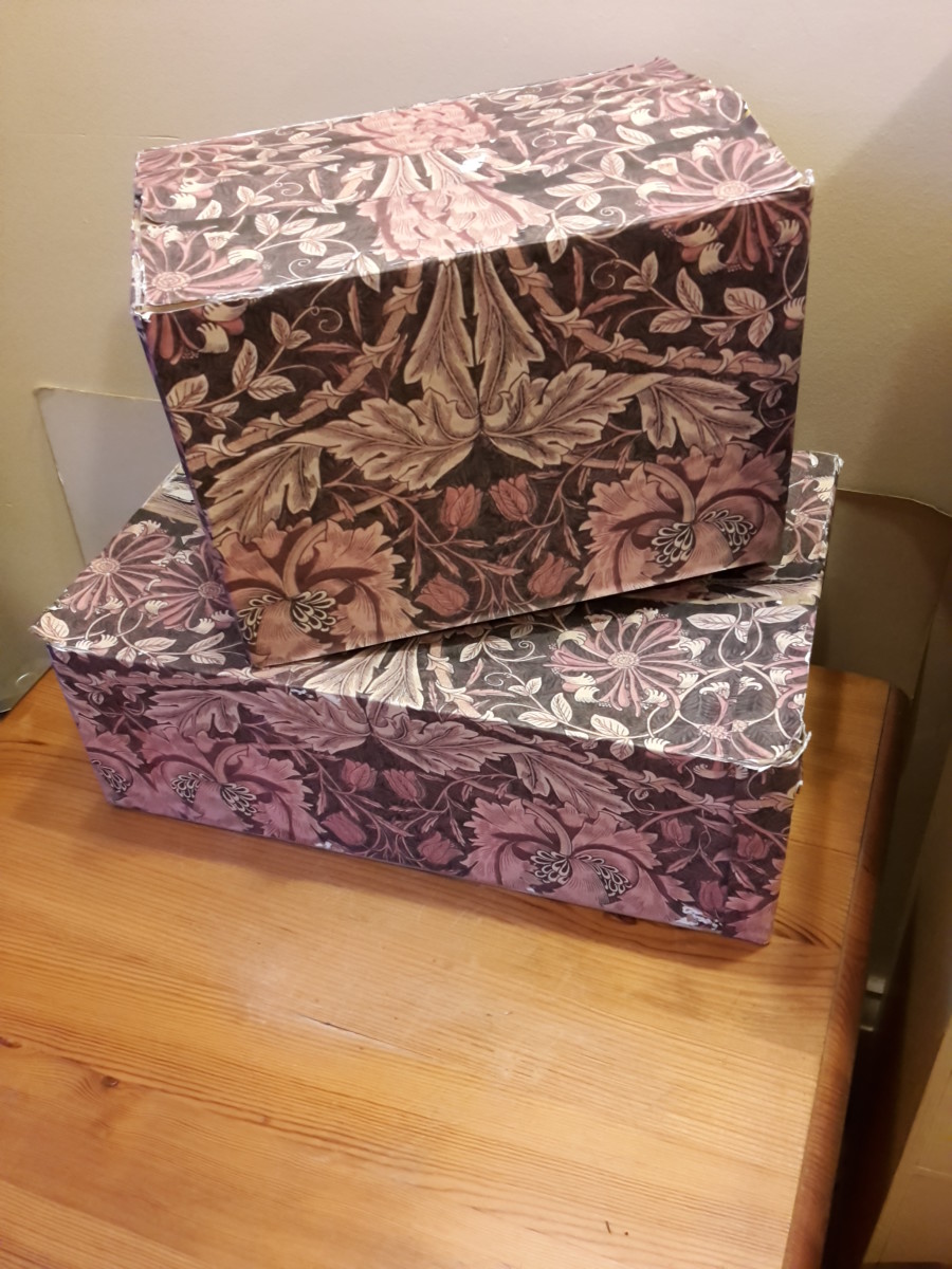 Here are some more covered boxes made by me.