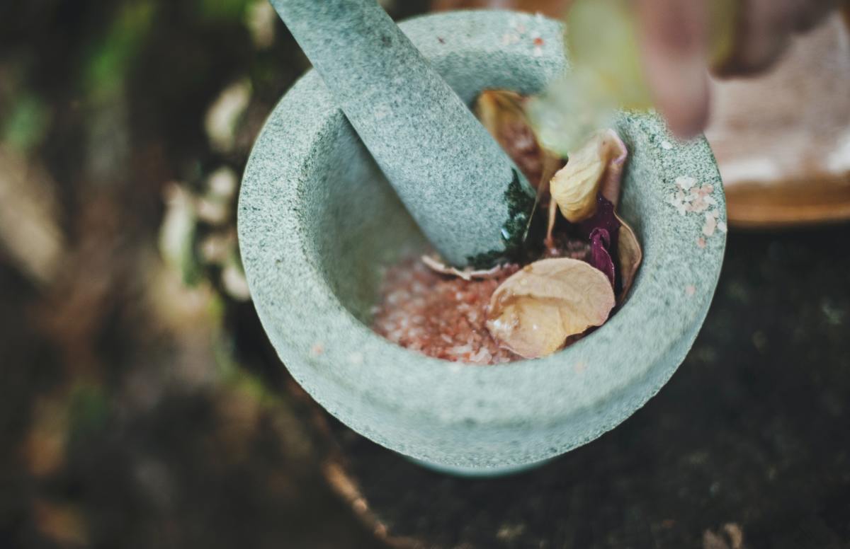You can take on this project the old-fashioned way by using a mortar and pestle. 