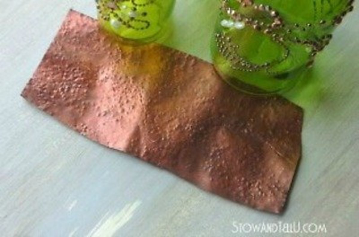 Faux hammered copper.