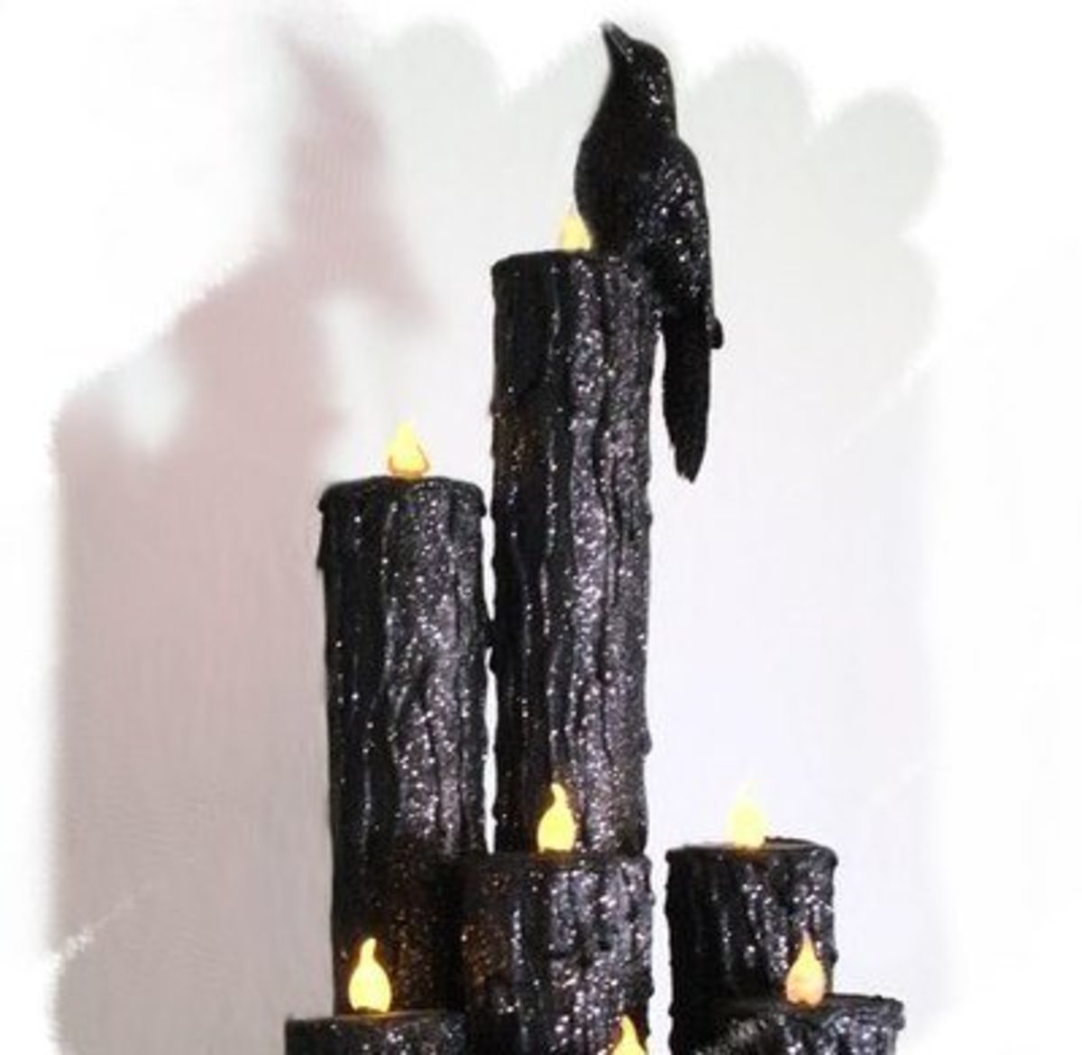 Black Halloween candles.