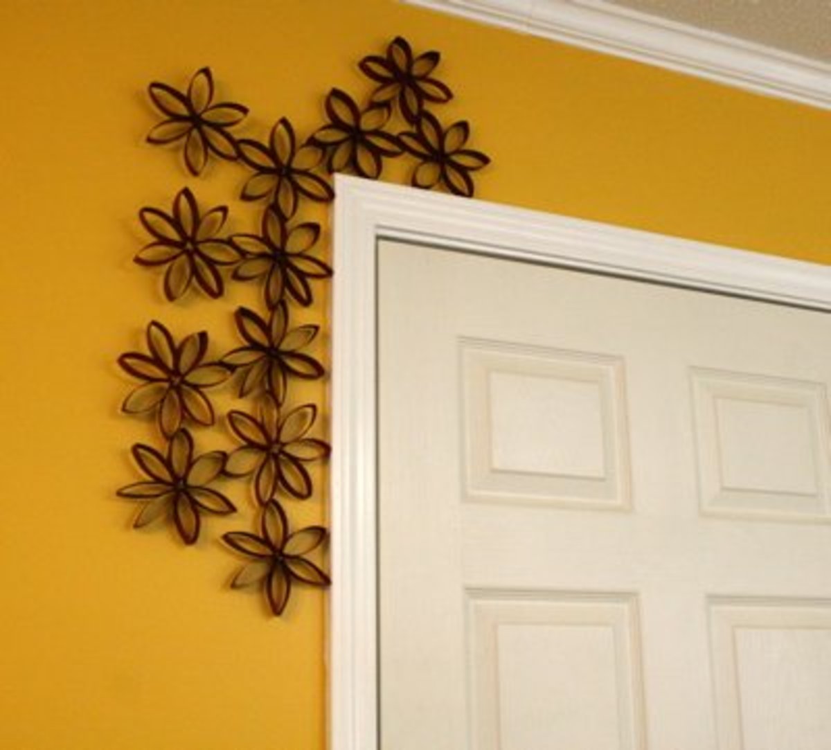 toilet paper rolls door frame decor