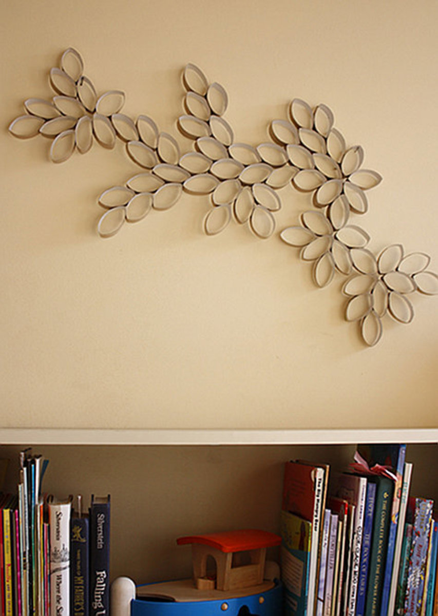 wall art from toilet paper rolls