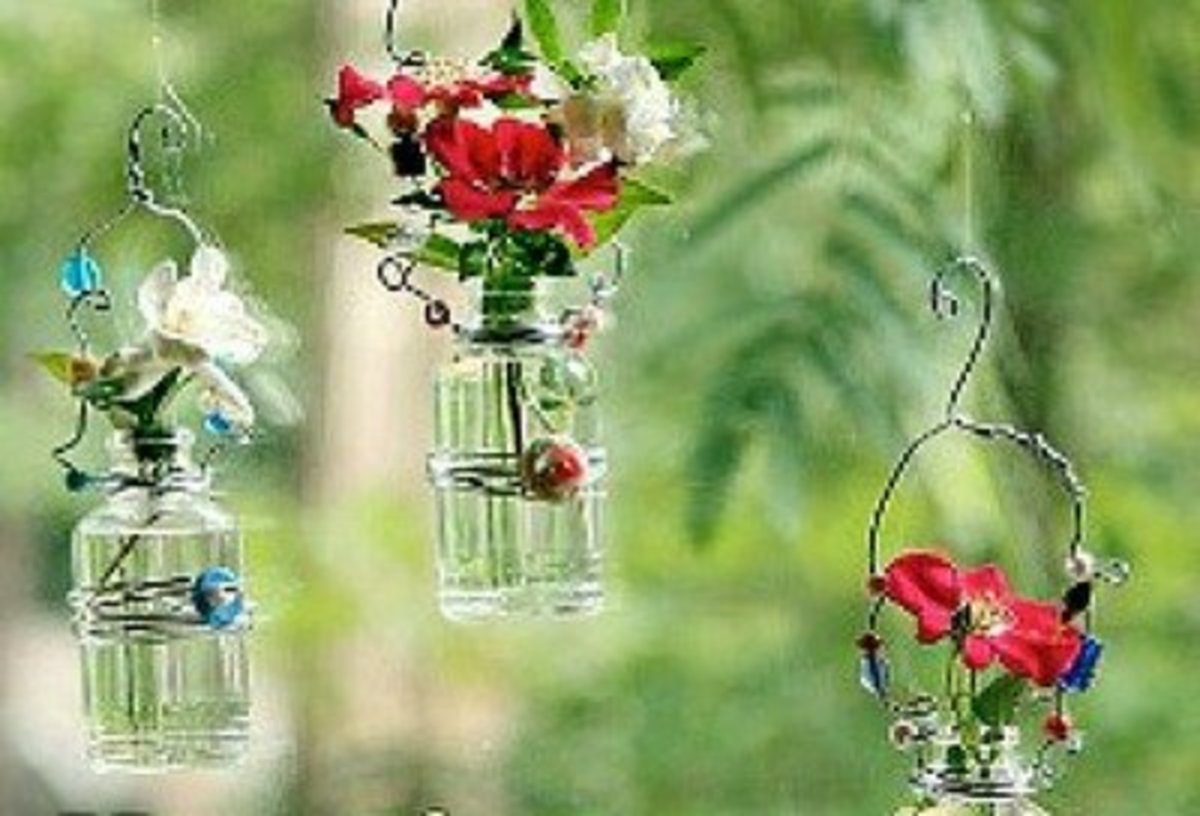 Beaded Flower Vases