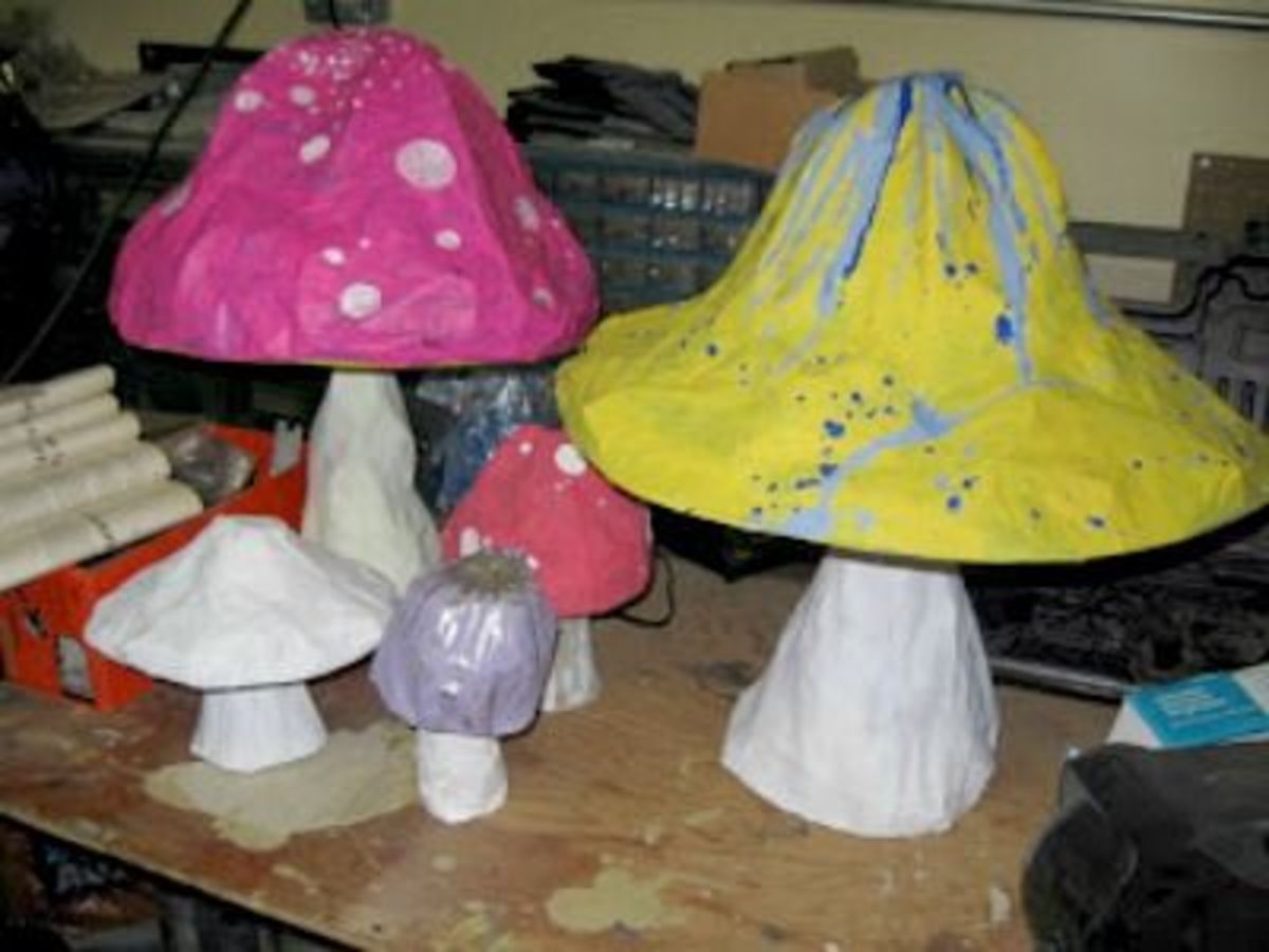 Paper Mache Mushrooms