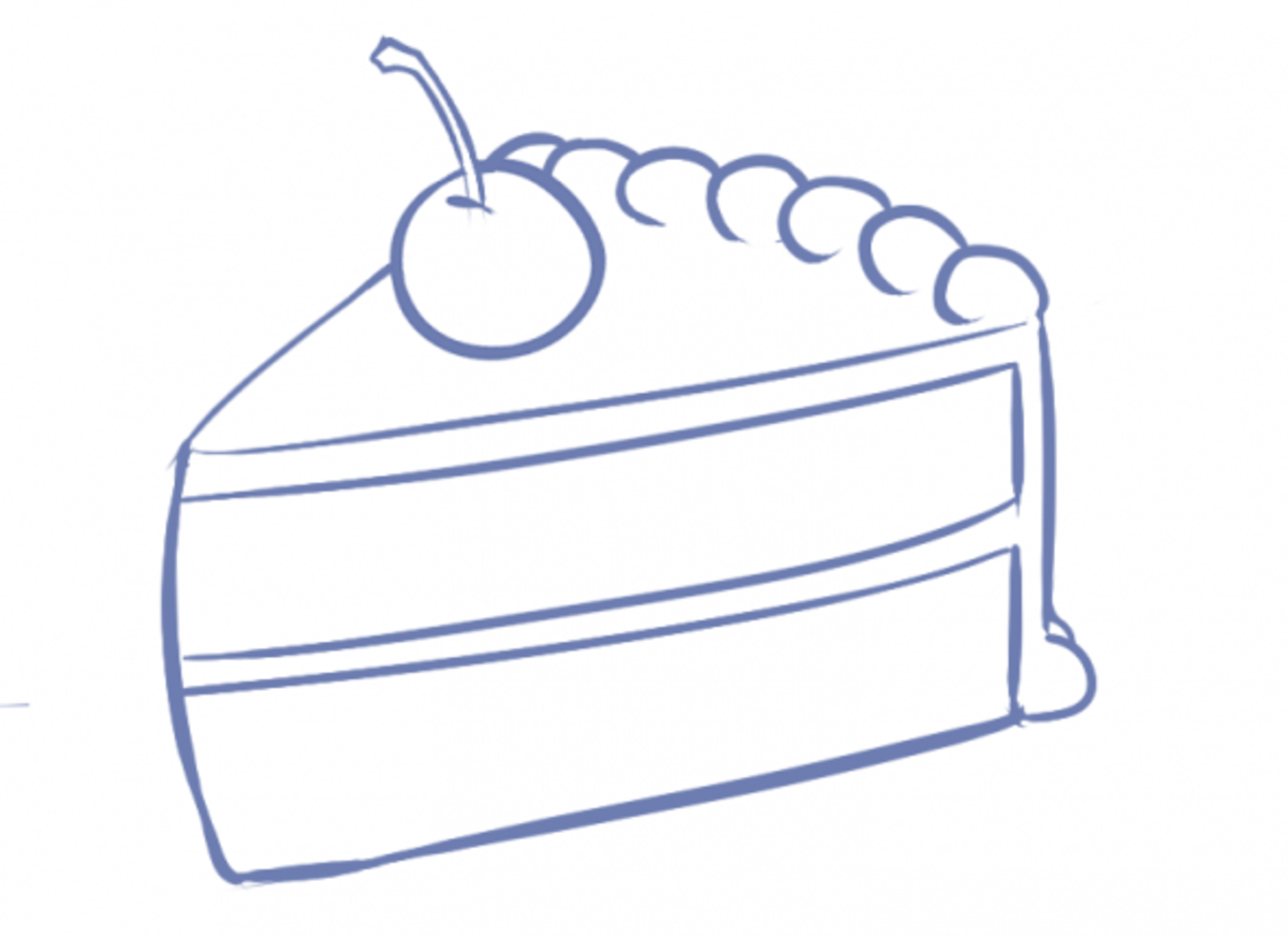 cake slice line drawing