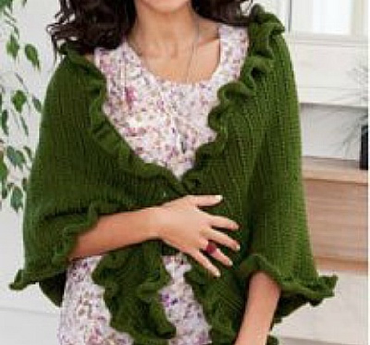 Green Knitted Shawl