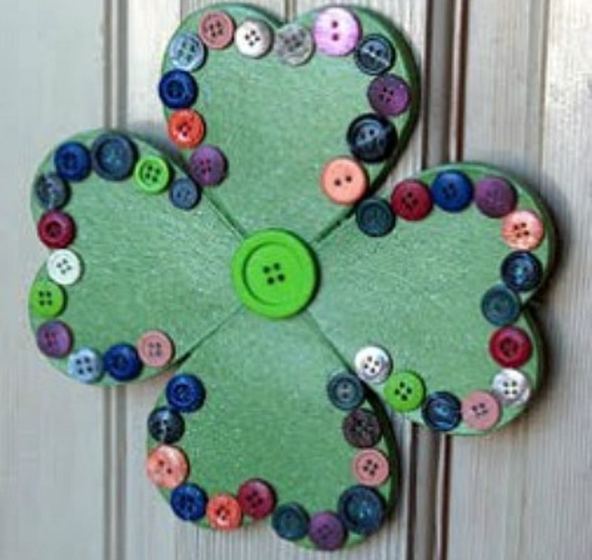 Shamrock Wreath With Buttons