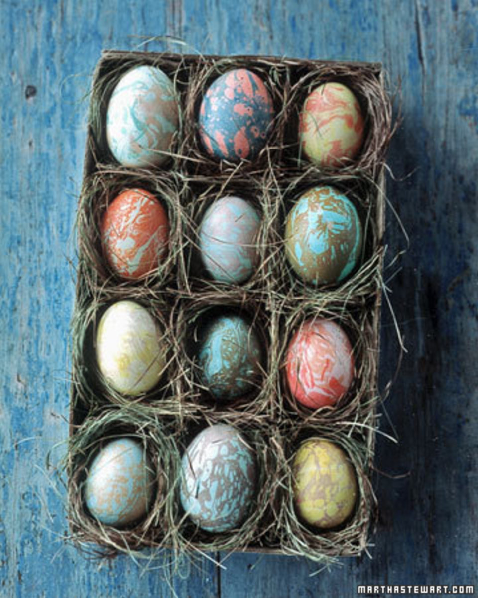 Marbleized Easter eggs.
