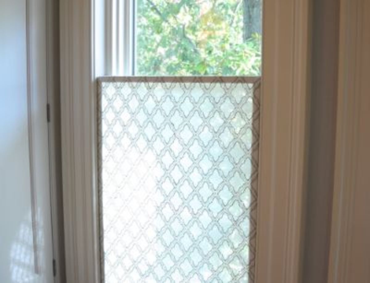 A privacy screen is a practical and decorative idea for a bathroom.