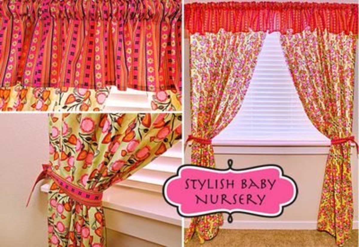 Go wild with the colors and patterns for this nursery curtain set!