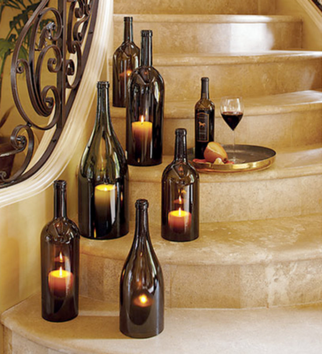 Wine bottle candles