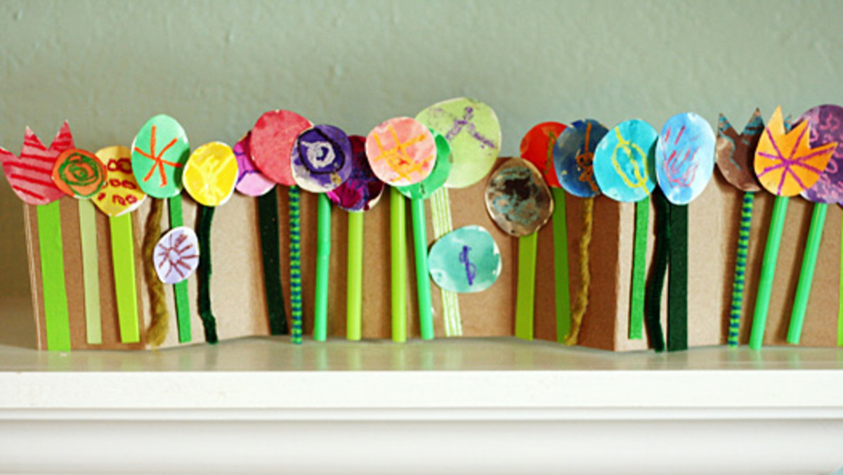 Accordion Folded Spring Flower Collage