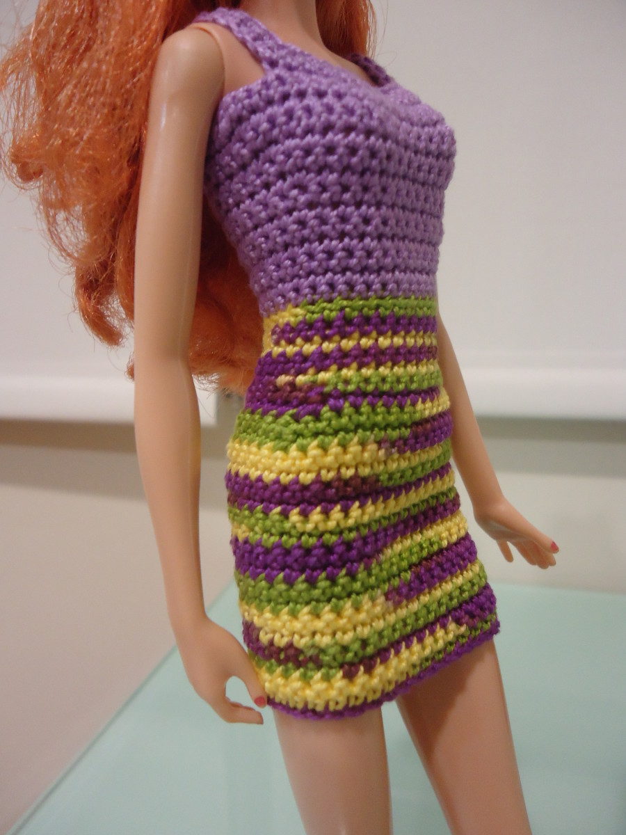 Barbie Simple Sheath Dress Free Crochet Pattern FeltMagnet