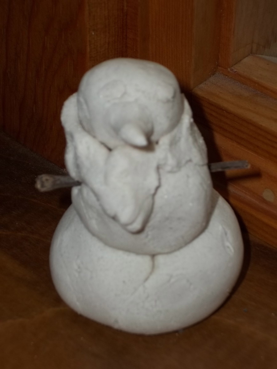 My daughter's snow man before being painted.