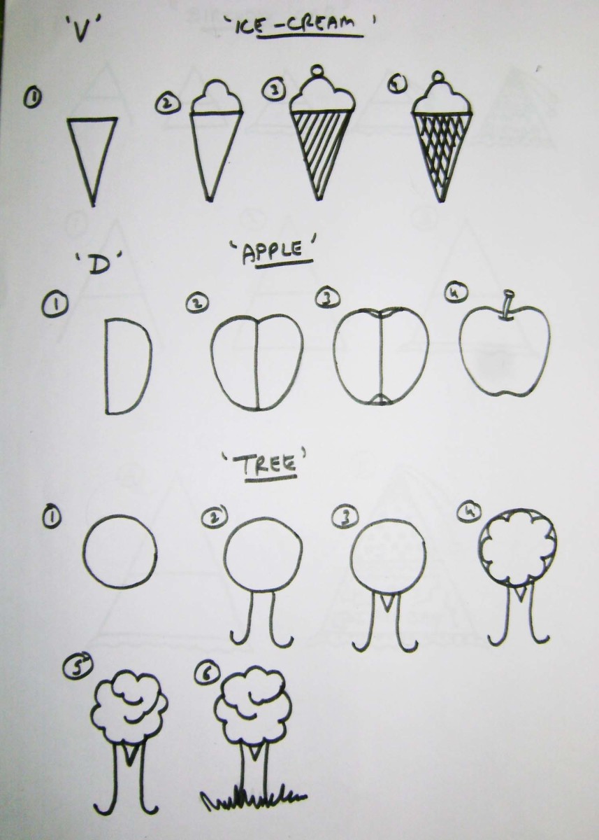 A to Z alphabets drawing, step by step drawing