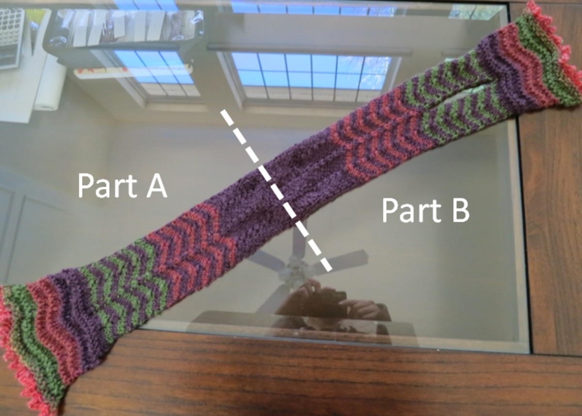 These are the two sections of the scarf referred to in the pattern.