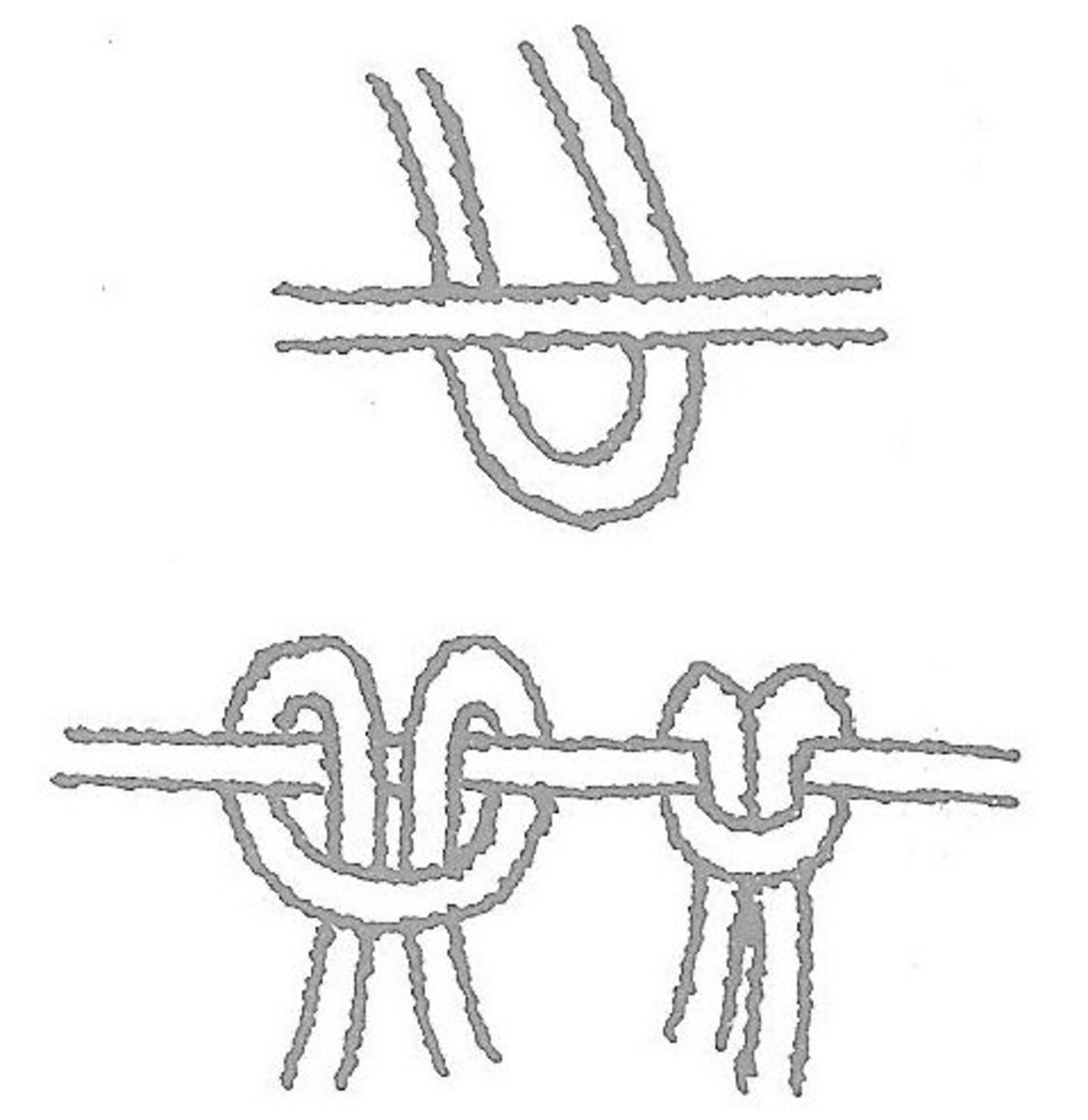 Forward lark's head knot.