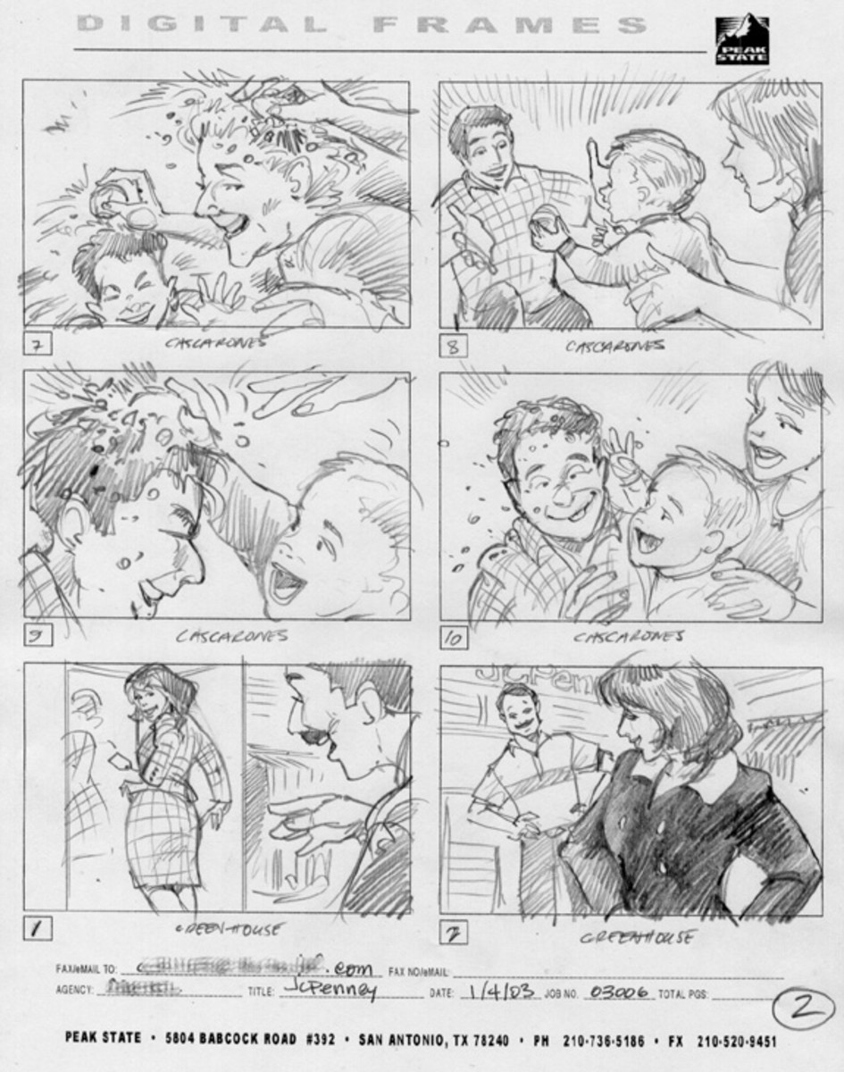 In this storyboard, there are a number of different shots used.