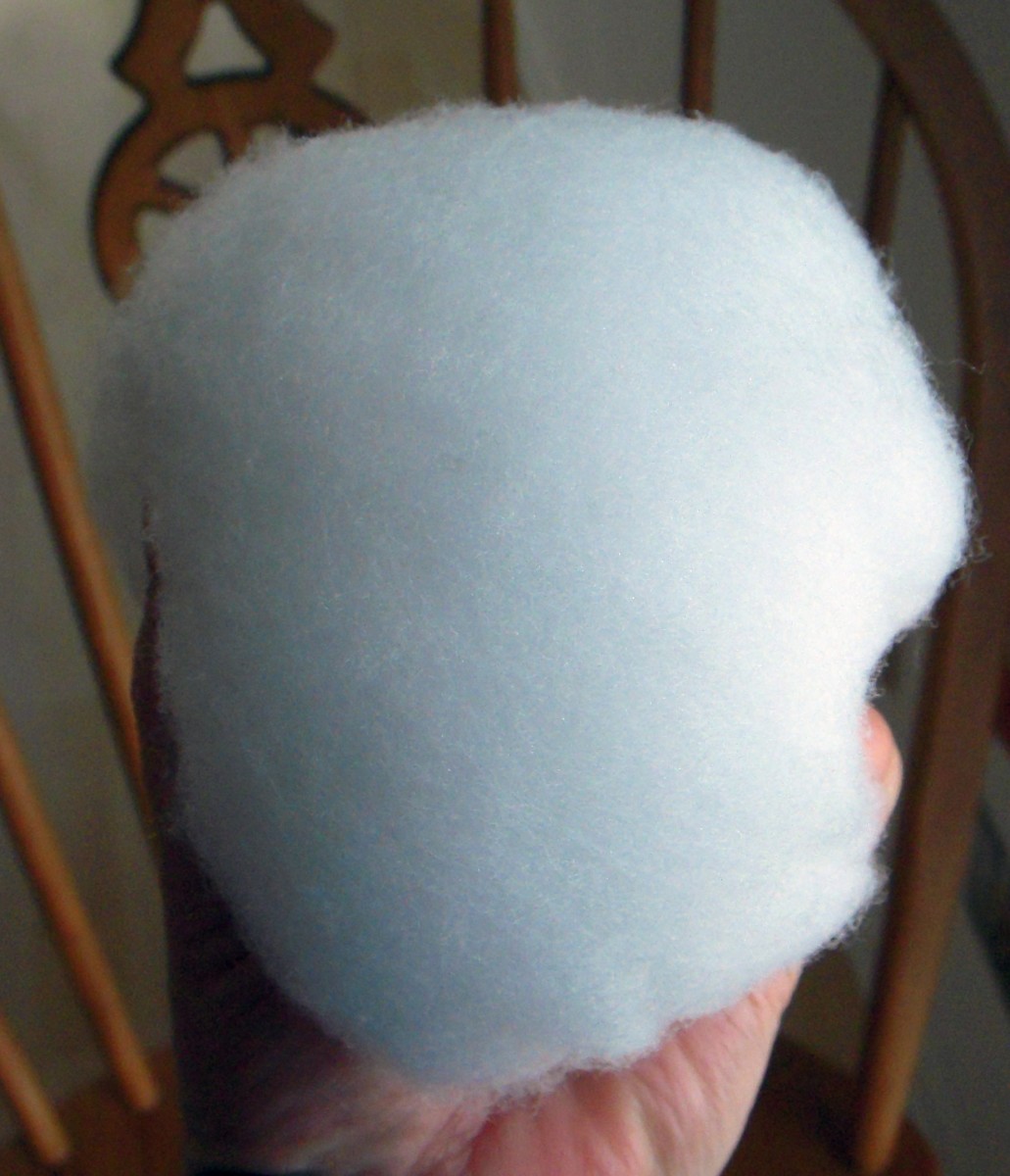 Make a ball of fluff about 10"-12" in circumference.
