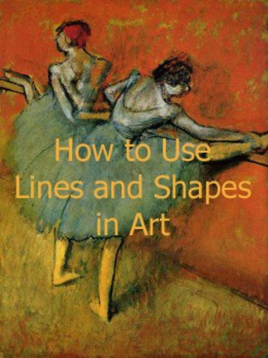 Amazing use of shape and lines by Edgar Degas (1838-1917) successfully keeps the focal point on the ballerina and keeps the eyes of the viewer moving around the picture 