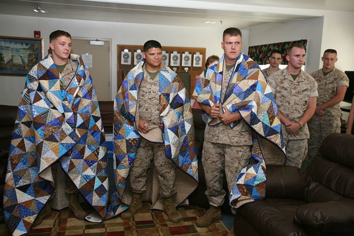 Quilt guilds often donate quilts to wounded soldiers.