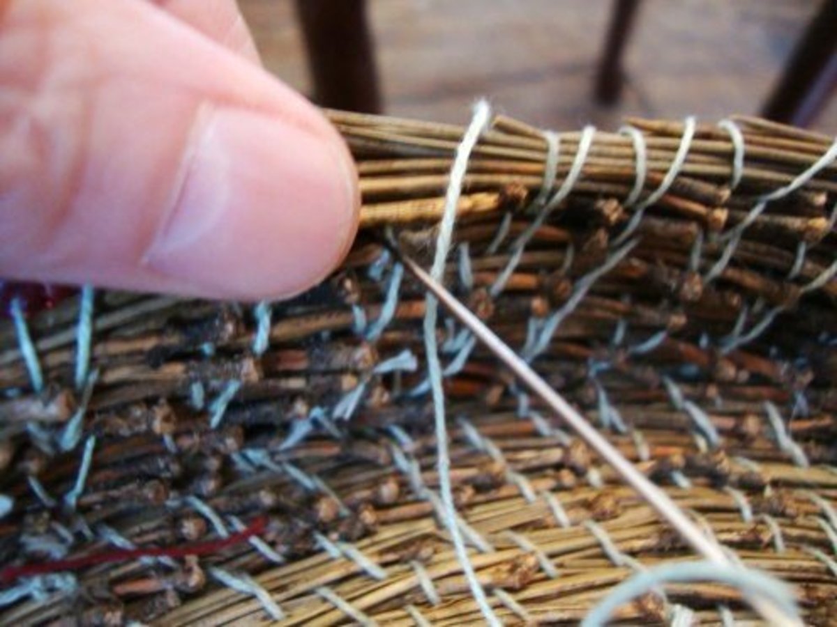 Once needles are softened, they can be coiled and sewn.