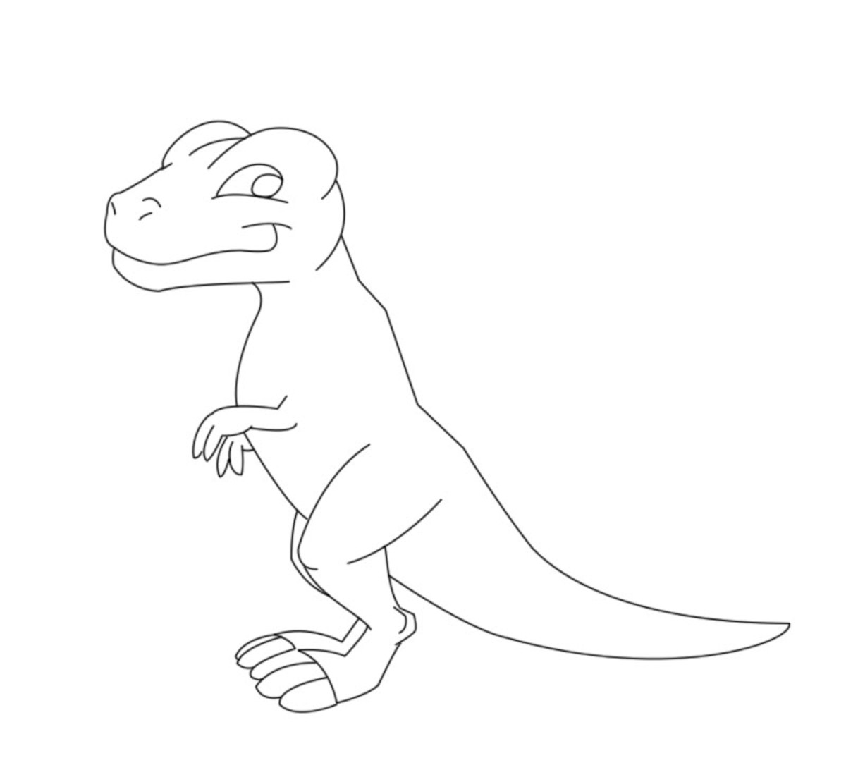 How to Draw a Dinosaur Step by Step Easy - Cute T Rex Drawing for