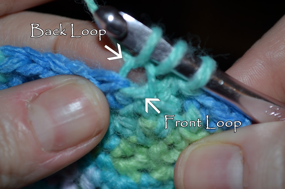 Finishing a half double crochet in the back loops of previous round.
