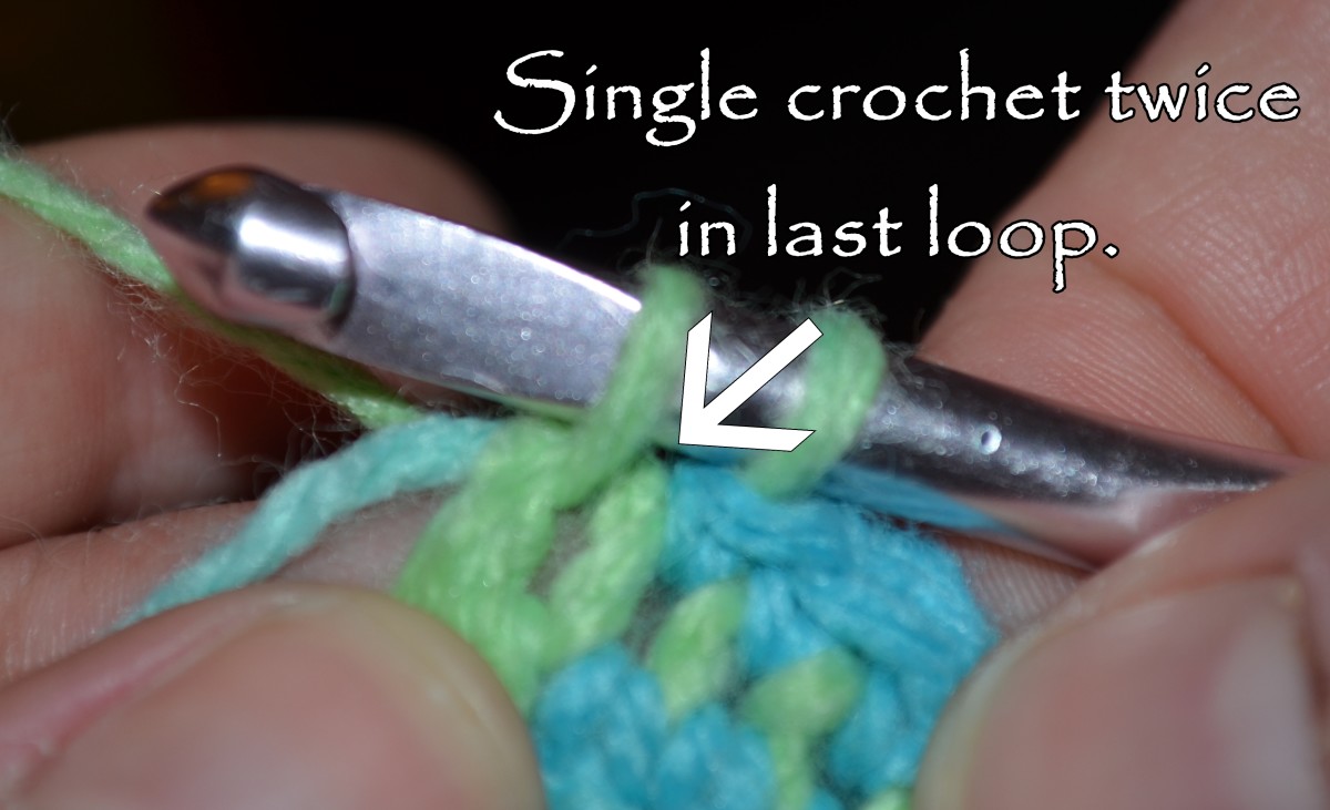 Single crochet twice in last loop.