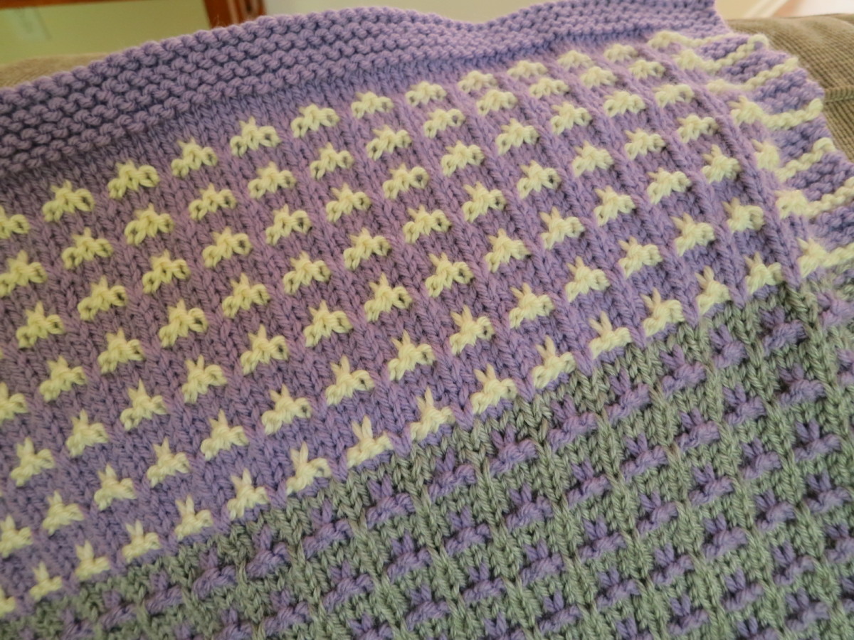 2 color baby blanket best sale knitting pattern