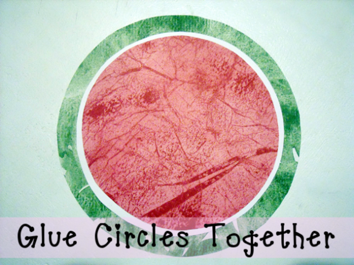 DIY Watermelon Greeting Card: Glue The Circles Together