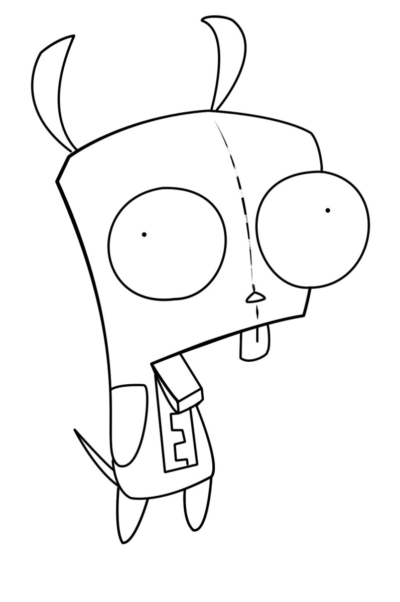 How to Draw Gir From "Invader Zim"
