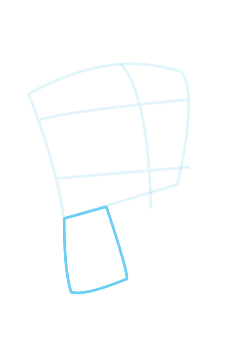 Step 3. Draw a small rectangle for the body.